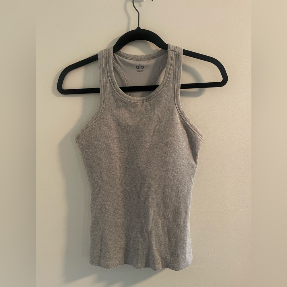 Gray ALO tank top with removable cups